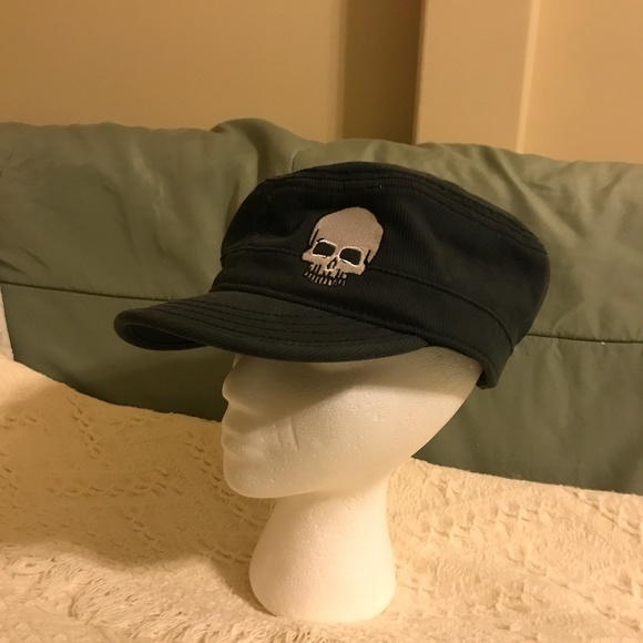 Bio-Domes Other - 🧢 BIO-DOMES HEADGEAR Mens hat, black with gray skull.  Inside skull and pocket.
